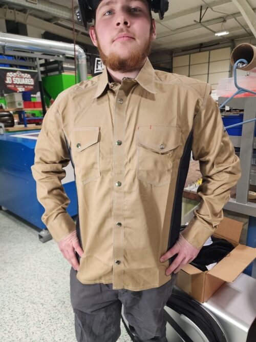 FR Welding Shirt Tan/Black